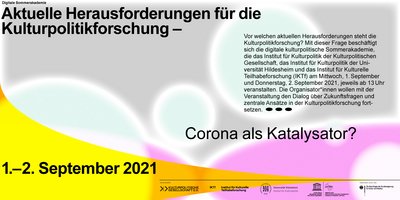 01.09.2021: Panel Teilnahme, Aktuelle Herausforderungen der nationalen Kulturstatistik 01.09.2021: Panel Teilnahme, Aktuelle Herausforderungen der nationalen Kulturstatistik